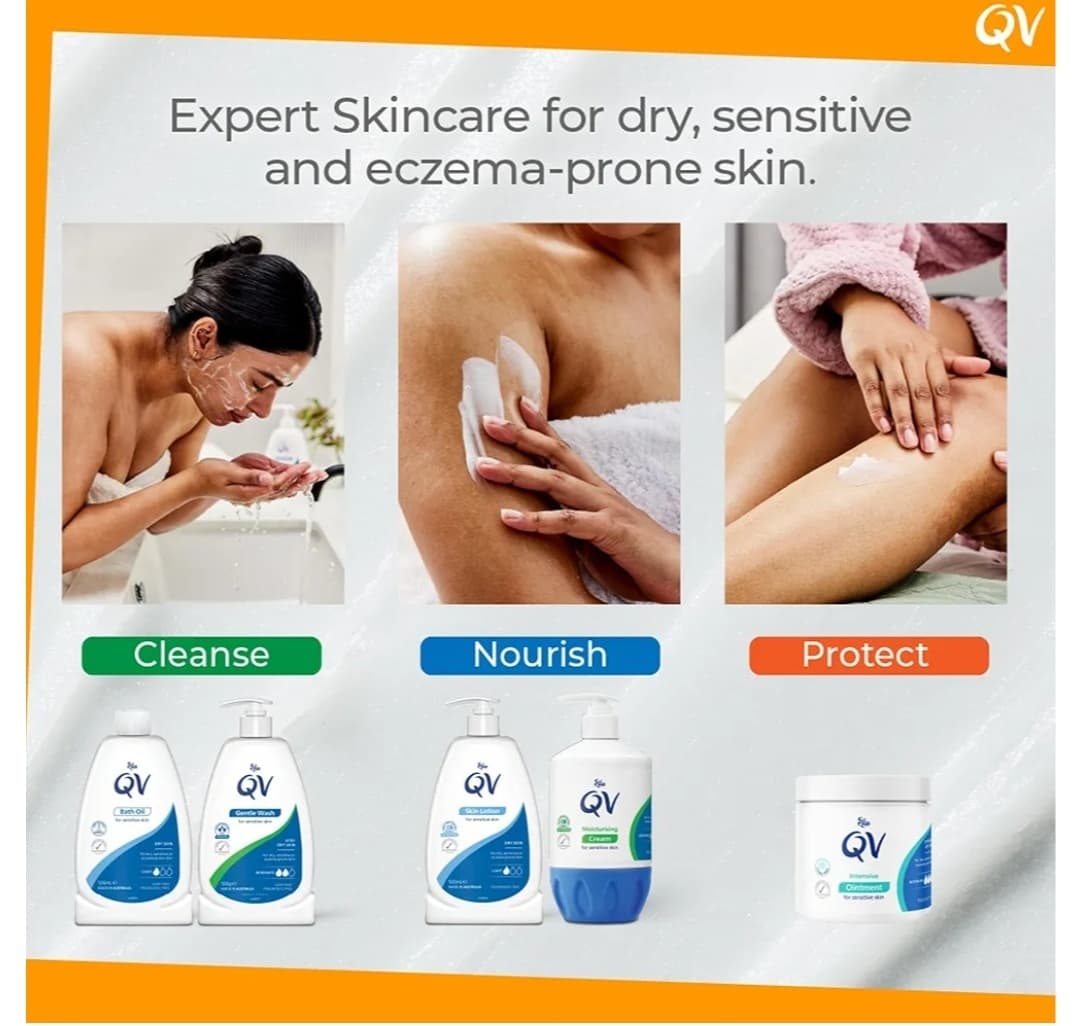 کرم مرطوب کننده کیو وی پوست خشک و حساس 450milQV Moisturizing Cream — تصویر ۶