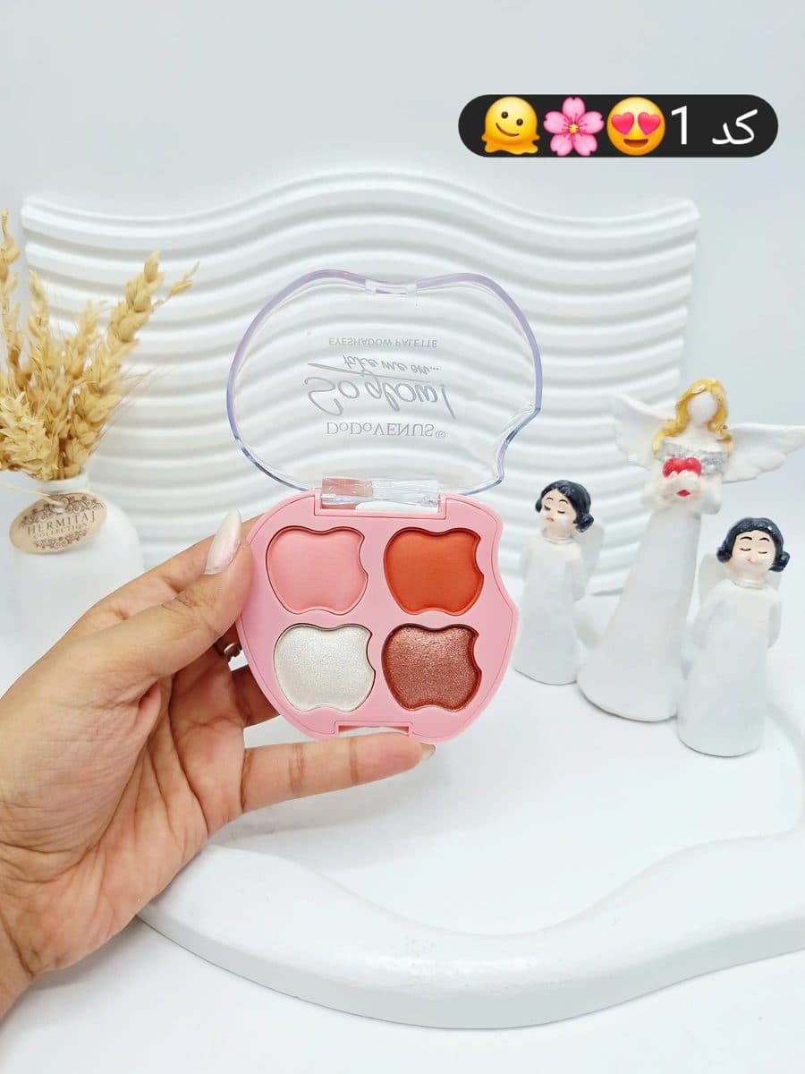 پالت 4 تایی رژ گونه و هایلایتر طرح اپل برند DODOVENUS0 کد 0440 — تصویر ۲