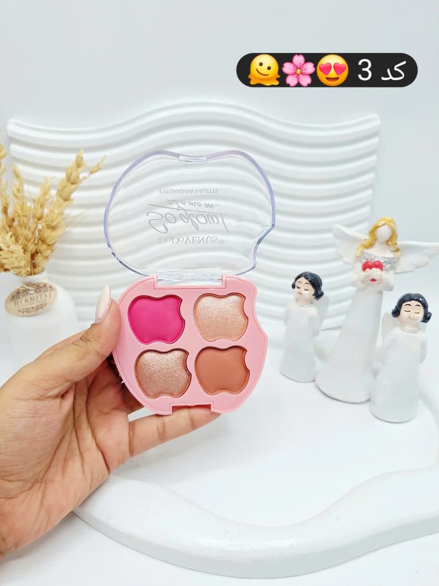 پالت 4 تایی رژ گونه و هایلایتر طرح اپل برند DODOVENUS0 کد 0440 — تصویر ۴