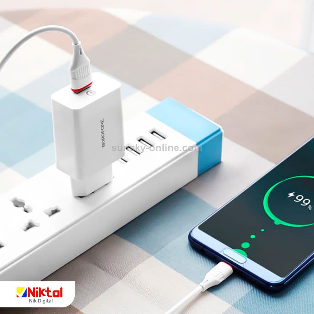 Borofone BA21A single port charger type-c شارژر بروفن تایپ سی — تصویر ۳