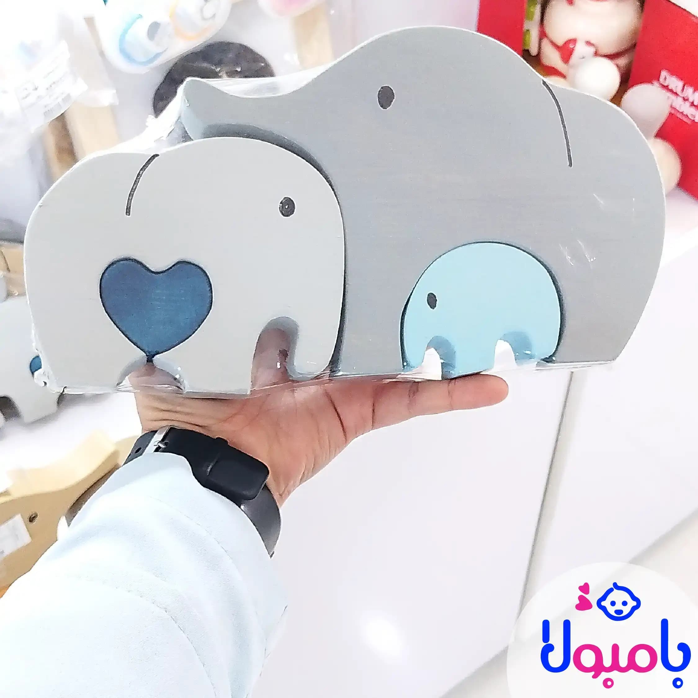 اسباب بازی فیلی طرح چوبی مدل جورچین — تصویر ۲