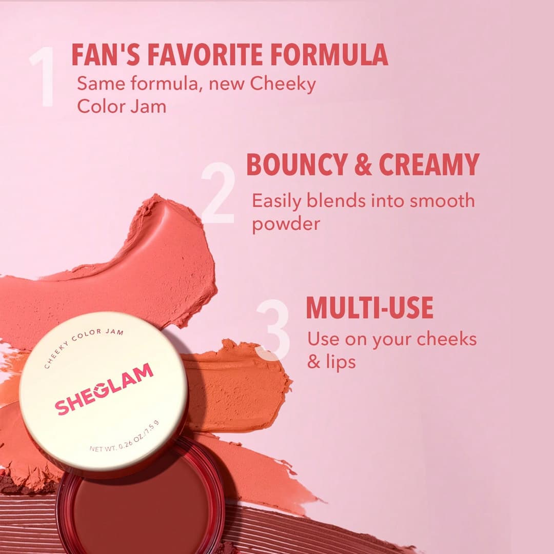 رژ گونه شیگلم مدل Cheeky color jam رنگ Rose Meadow — تصویر ۵