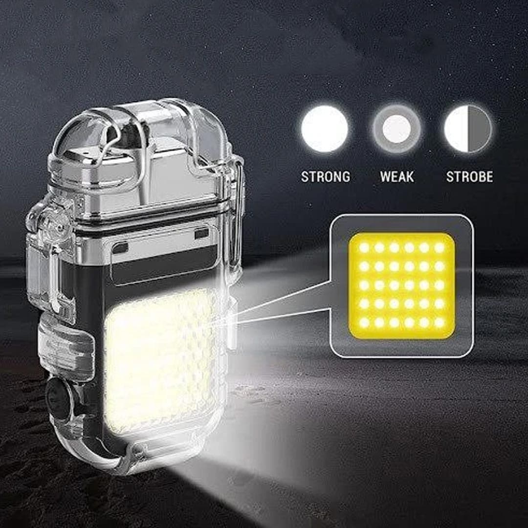 فندک المنتی و چراغ قوه شارژی COB مدل Flashlight — تصویر ۷