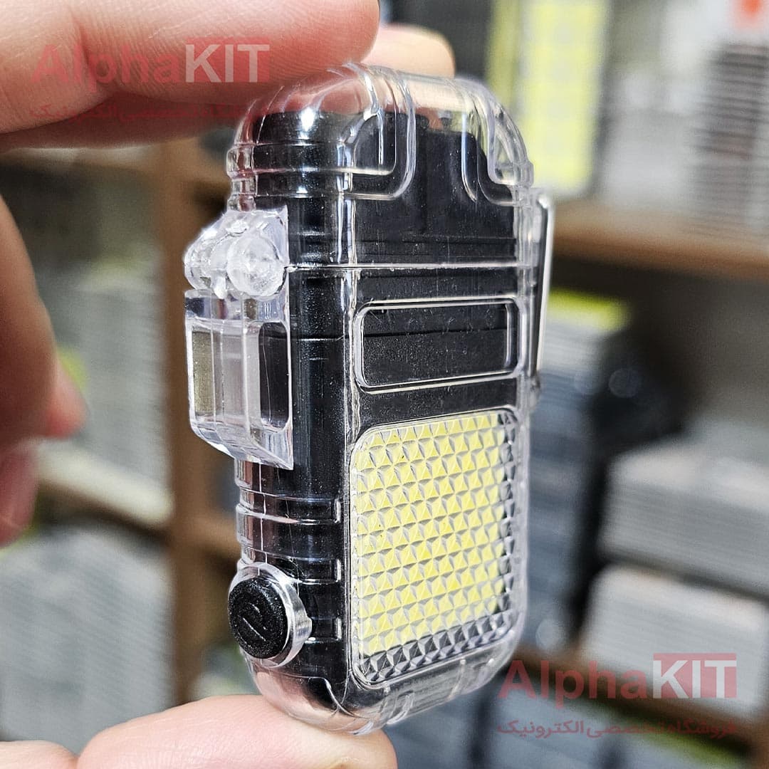 فندک المنتی و چراغ قوه شارژی COB مدل Flashlight — تصویر ۴