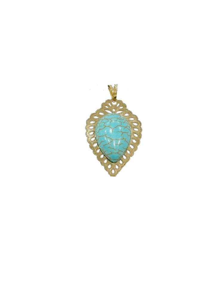 آویز گردنبند طلا سنتی مدل فیروزه 126