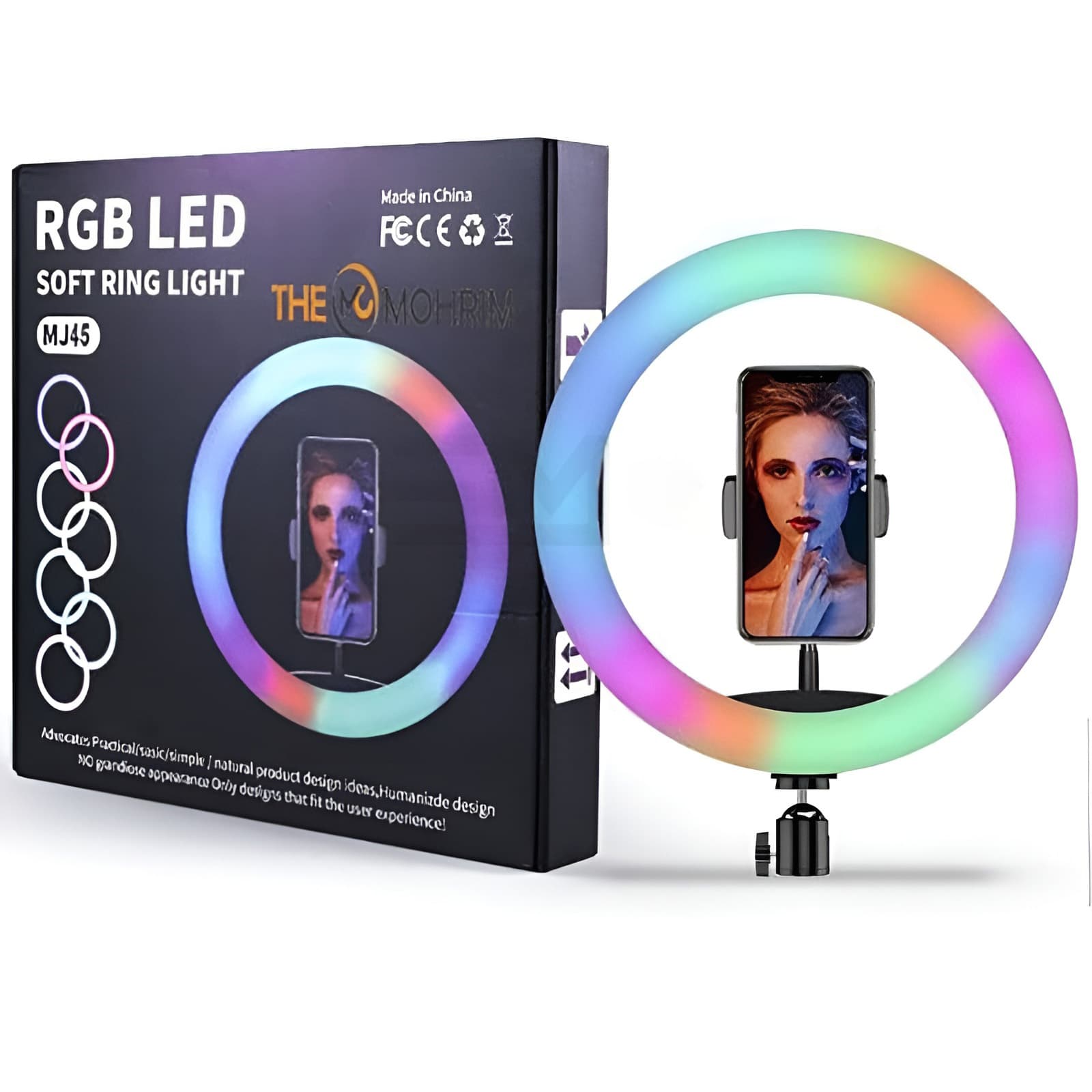 رینگ لایت RGB LED حرفه ای MJ45