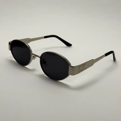 عینک آفتابی سلین CELINE بیضی نقره ای مشکی کیفیت مستر به همراه کاور پارچه ای و دستمال رایگان