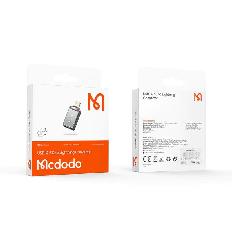 مبدل USB به لایتینینگ مک دودو مدل OT-8600 کد 7695-9236 — تصویر ۳