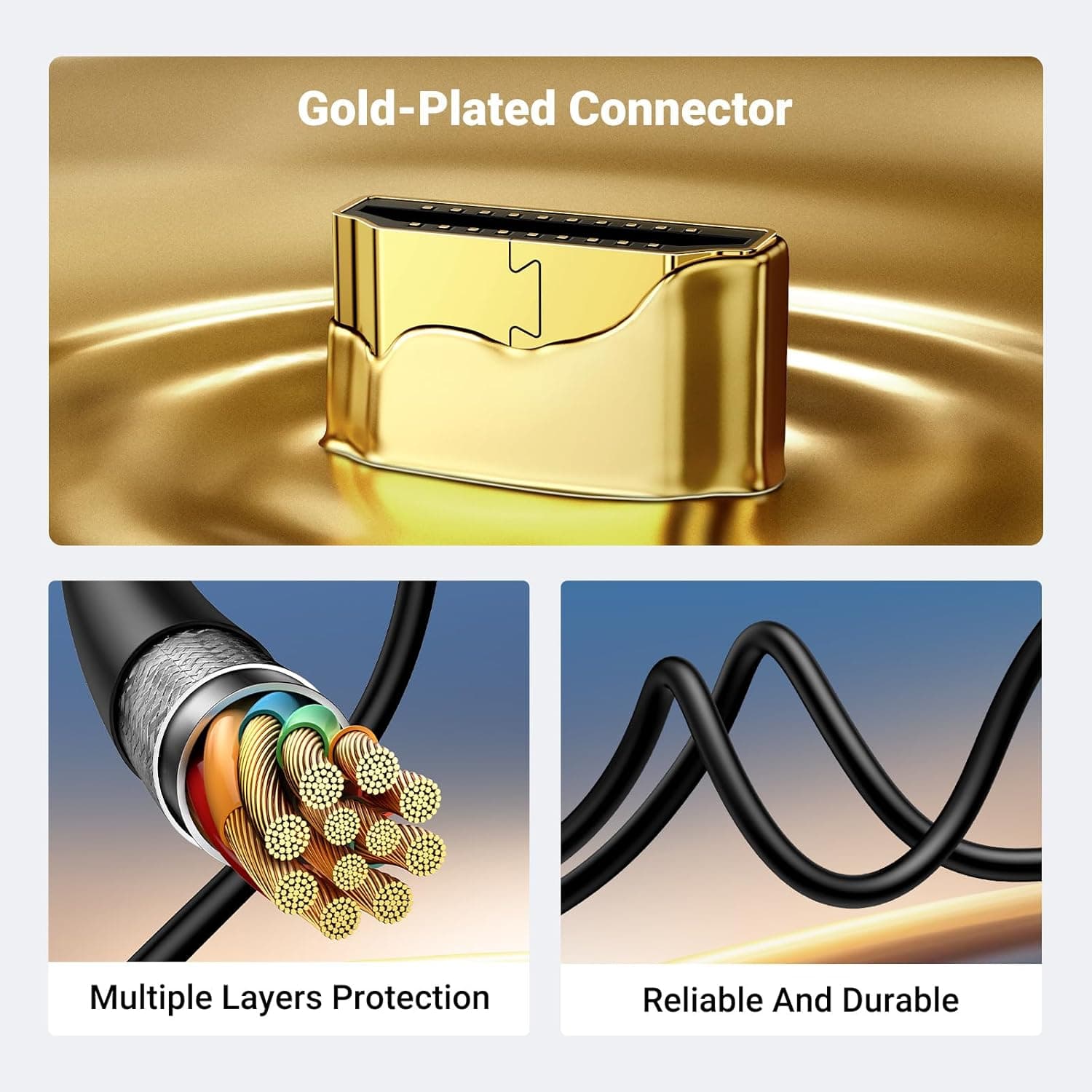 کابل تصویر Micro HDMI به HDMI یوگرین مدل UGREEN HD127-30102 به طول 1.5 متر — تصویر ۵