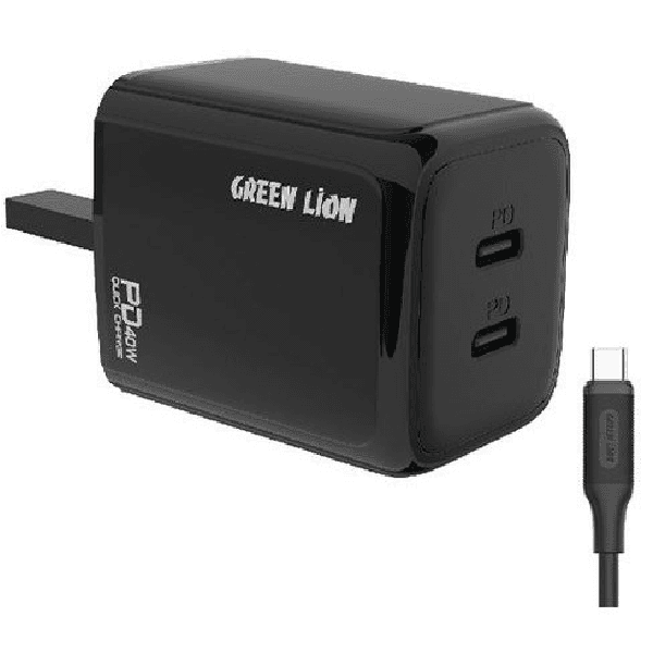 شارژر موبایل 2 پورت برند GREENLION مدل GNPD40WEDWC