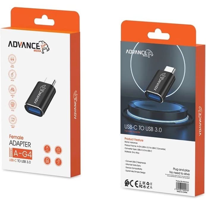 تبدیل OTG TYPE-C ادونس مدل ADVANCE A-G4 — تصویر ۲