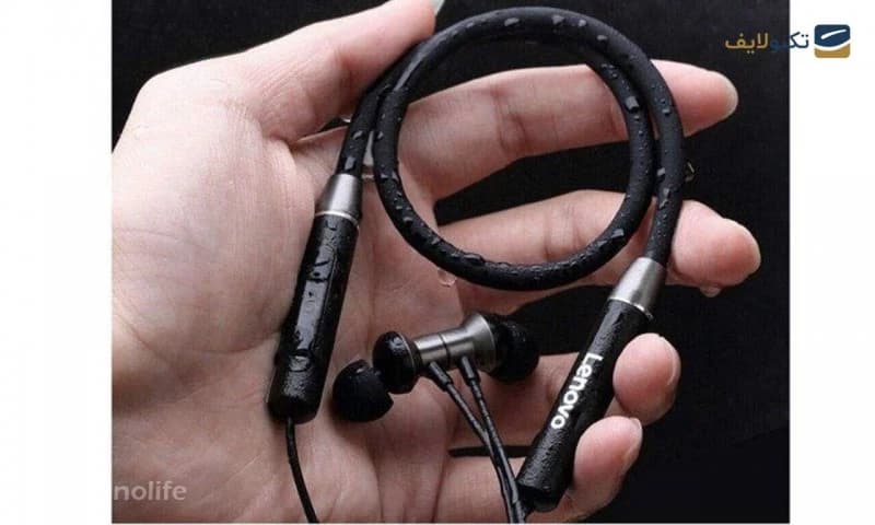 هندزفری بی سیم لنوو مدل HE05 رنگ مشکی کد K18145 — تصویر ۳