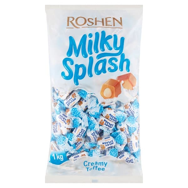 تافی مغزدار شیری میلکی اسپلش روشن 1 کیلویی Roshen