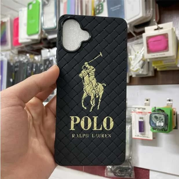 قاب حصیری دور لنز براق سامسونگ A07 طرح Polo – مشکی