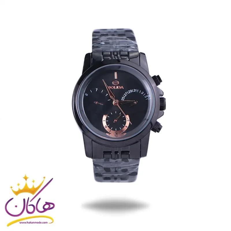 ساعت مچی عقربه ای سولیدا زنانه فلزی مشکی L 2142/13