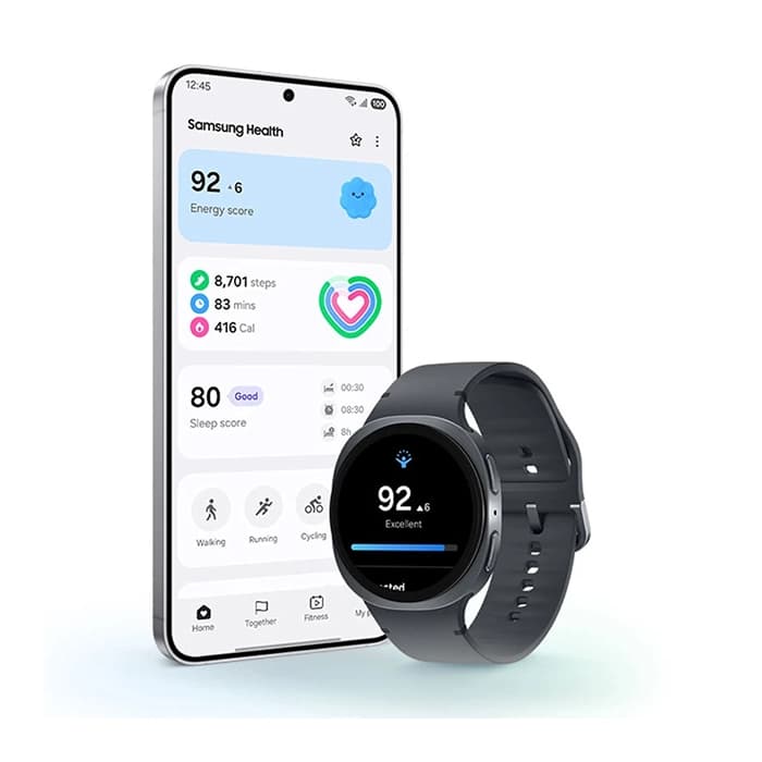 ساعت هوشمند 40 میلی‌متری SAMSUNG مدل Galaxy Watch 8 با بند پلاستیکی مشکی — تصویر ۳