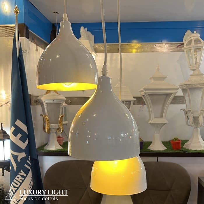 آویز سه شاخه گرد لونا | لوستر آشپزخانه سه تایی — تصویر ۲