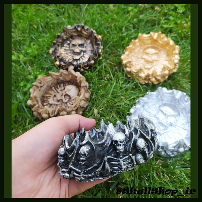 زیرسیگاری اسکلتی گرد مدل Fire فانتاکروم کد Dnl640 (سنگین و تو پر) — تصویر ۵