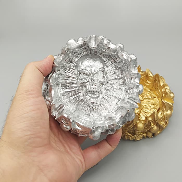 زیرسیگاری اسکلتی گرد مدل Fire فانتاکروم کد Dnl640 (سنگین و تو پر) — تصویر ۳