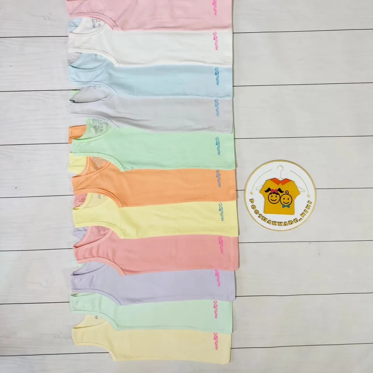 زیرپوش رکابی بچگانه نخ پنبه دخترانه و پسرانه سایز 3 تا 11 سال — تصویر ۲