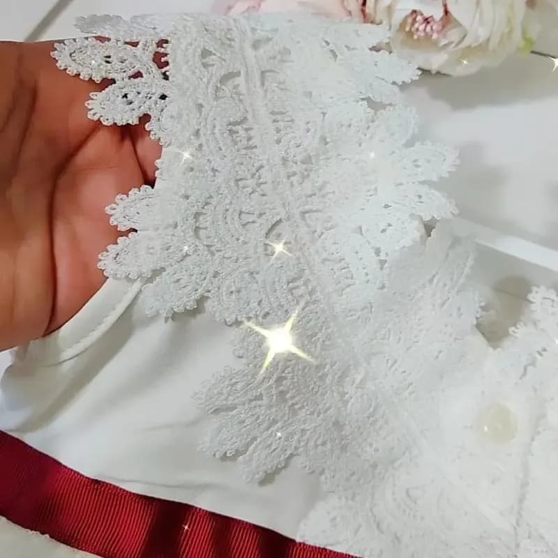 سارافون مجلسی دخترانه گیپور آستردار سایز 9 ماه تا 5 سال — تصویر ۱۲