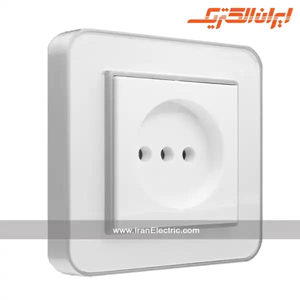 پریز برق ساده ارس نقره ای زه سفید میان سفید