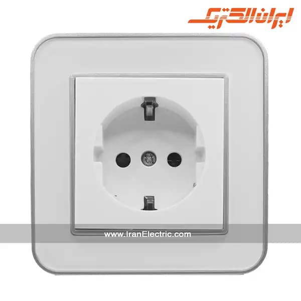 پریز برق ارت دار ارس نقره ای زه سفید میان سفید — تصویر ۲