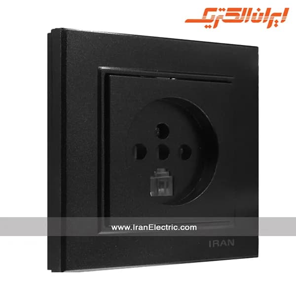 پریز تلفن دوکاره برلیان مشکی