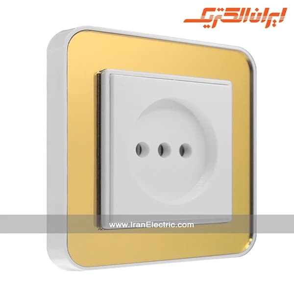 پریز برق ساده ارس سفید زه طرح متال