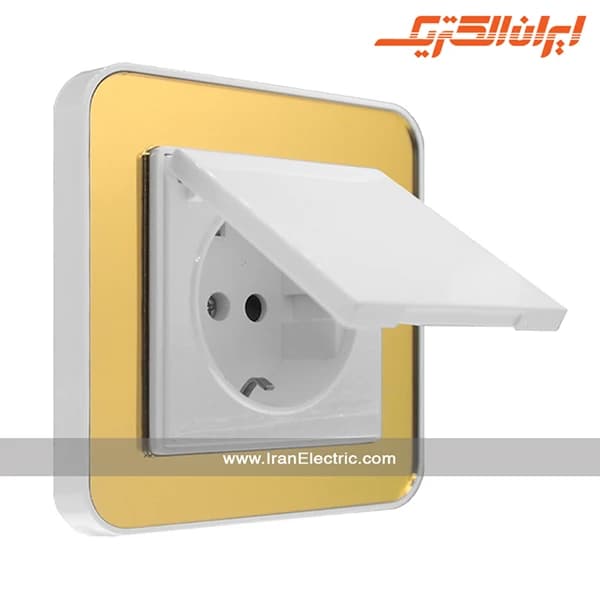 پریز برق ارت دربدار ارس سفید زه طرح متال