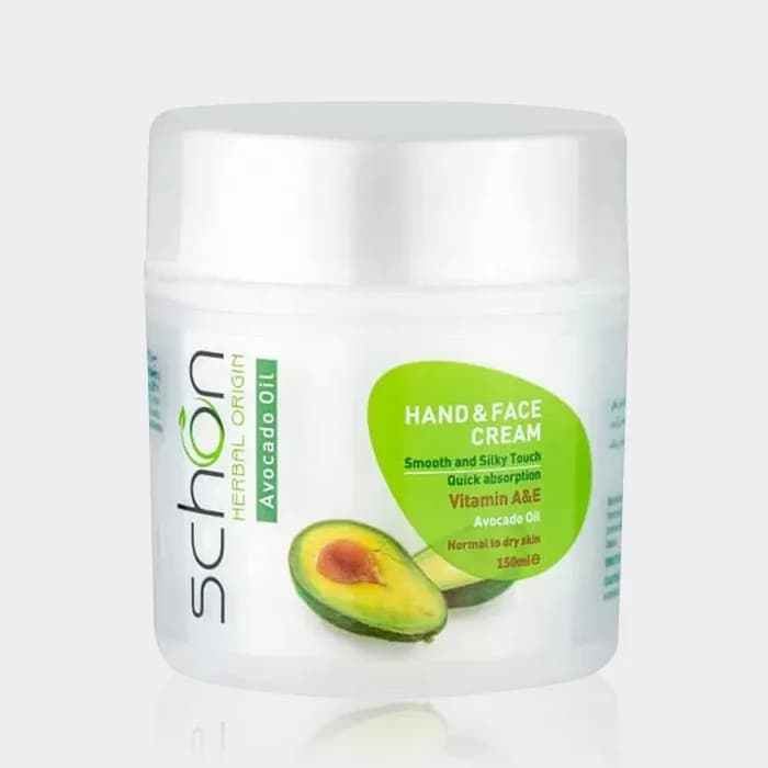 کرم مرطوب کننده دست و صورت آووکادو شون Schon Avocado Oil Hand & Face Cream 150ml