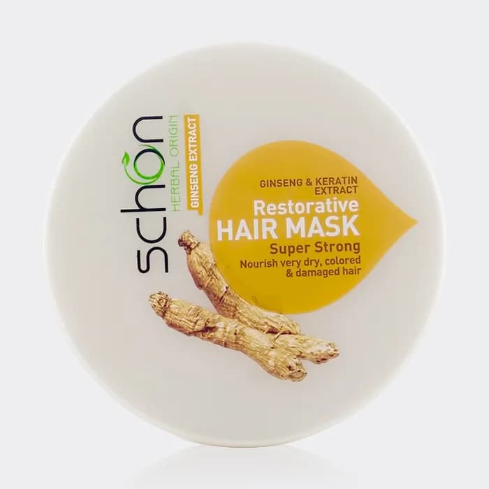 ماسک مو ترمیم کننده جینسینگ و کراتین شون Schon Ginseng & Keratin Extract Restorative Hair Mask 300ml — تصویر ۲
