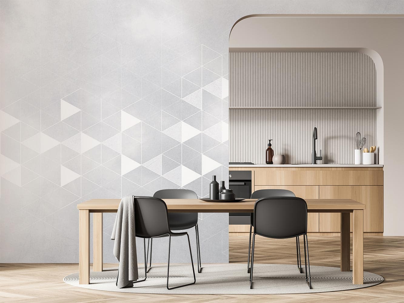 کاغذ دیواری مدرن طرح هندسی M10154800 — تصویر ۲
