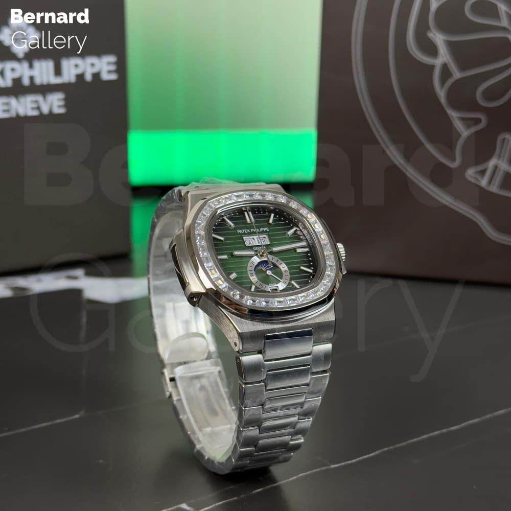 ساعت مچی مردانه پتک فیلیپ Patek Philippe Nautilus MoonPhase Diamonds 1636D — تصویر ۳