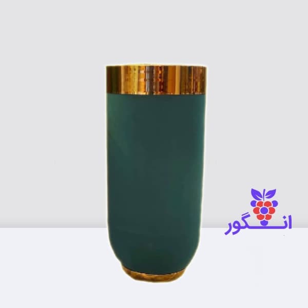 گلدان فلزی آیرین – سبز با لبه طلایی (ارتفاع 75 سانتی )
