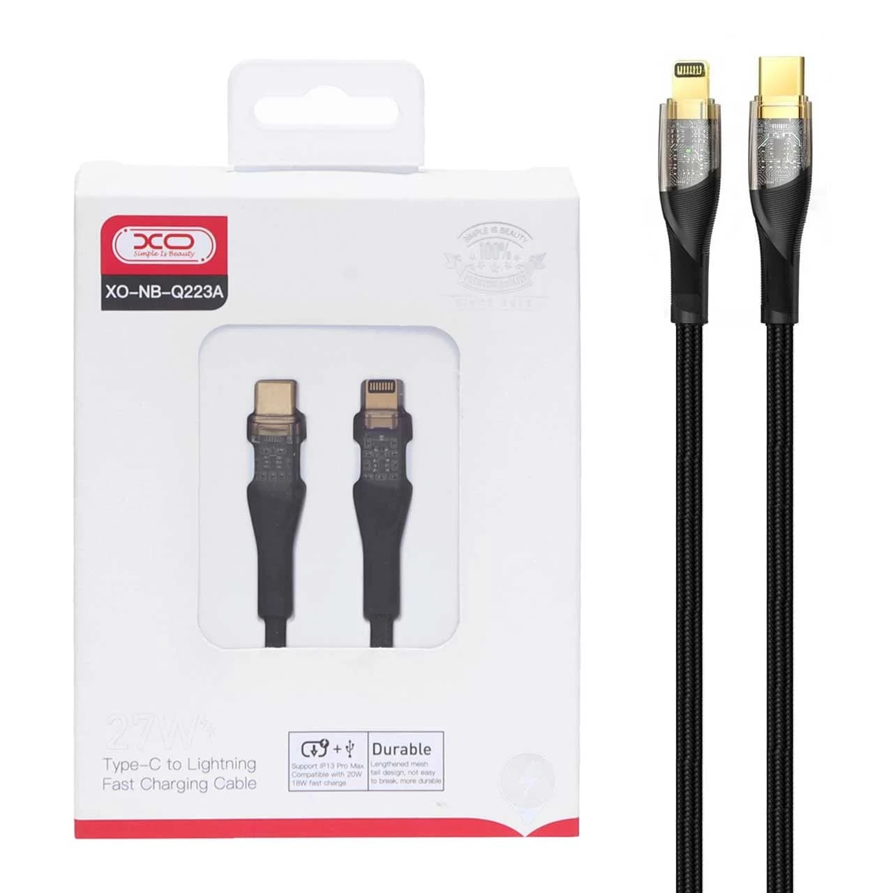 کابل شارژ فست XO Type-C to Lightning مدل NB-Q223A – مشکی