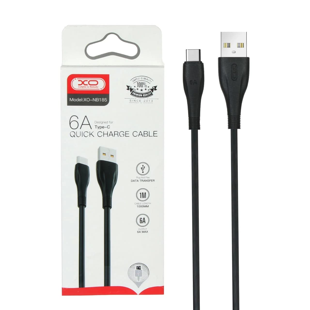 کابل شارژ فست XO Type-C مدل XO-NB185 – مشکی