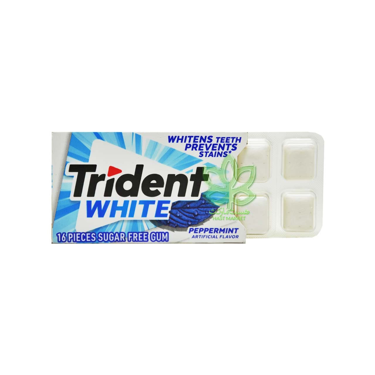 آدامس تریدنت سفید کننده دندان نعنا فلفلی بدون شکر 16 عدد – trident — تصویر ۲