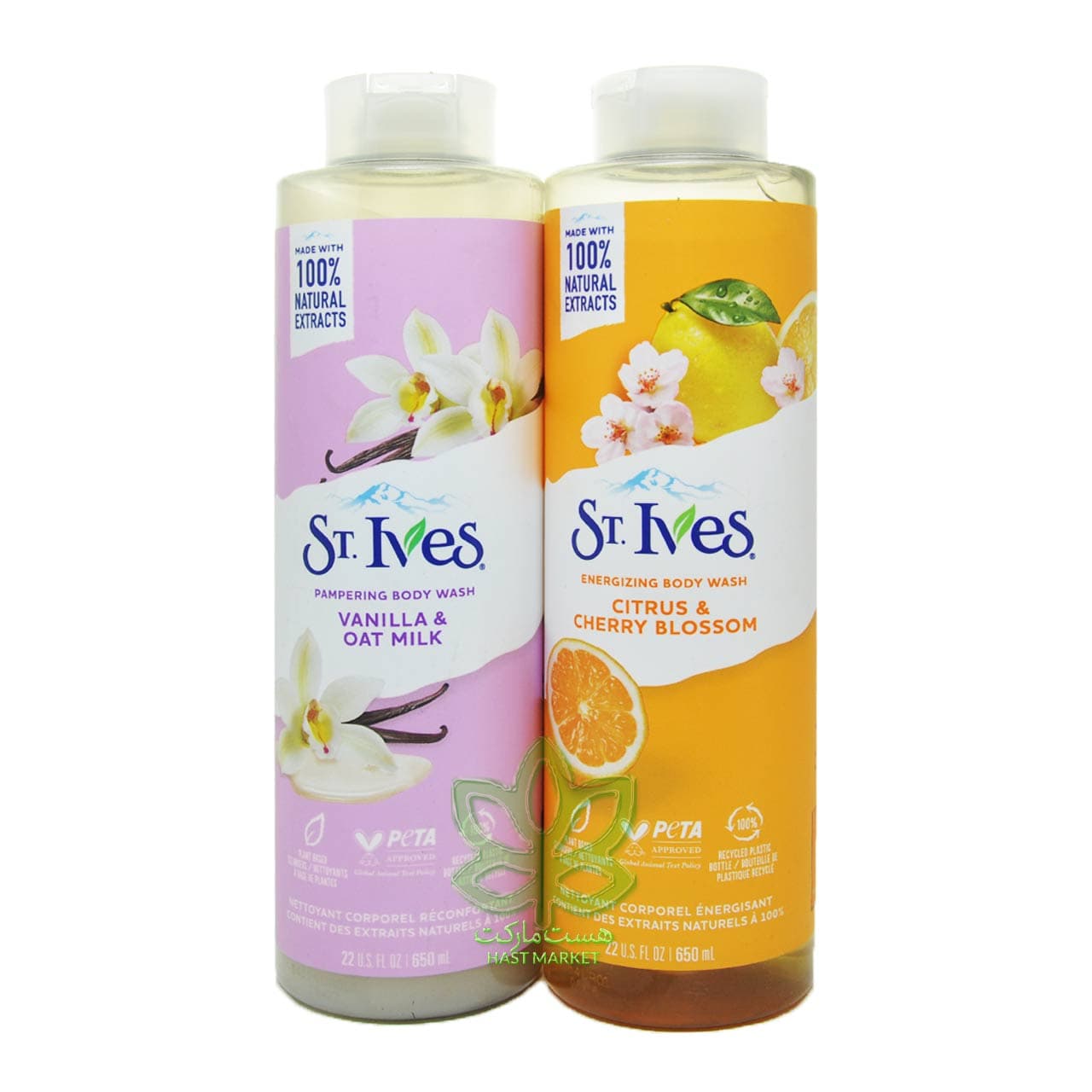 شامپو بدن سنت ایوز انرژی زا شکوفه گیلاس و لیمو 650 میل – St.Ives — تصویر ۳