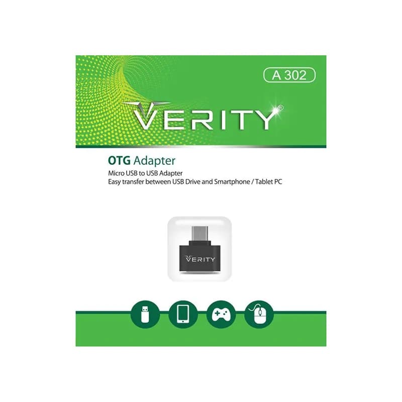 تبدیل OTG میکرو به USB2.0 وریتی مدل A 302 — تصویر ۲