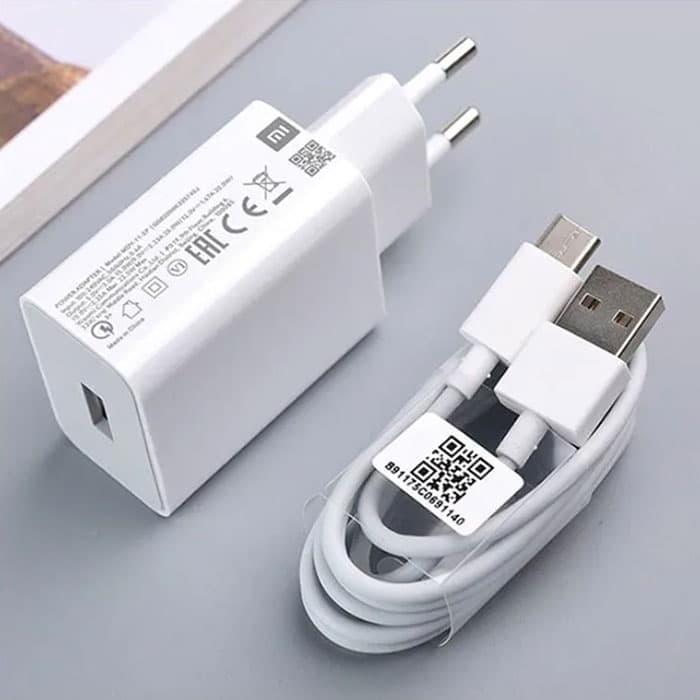 شارژر دیواری 22.5 وات 2 پین اورجینال شیائومی با کابل تایپ C (به‌همراه کارتن گوشی) — تصویر ۳
