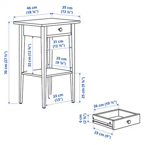 میز کنار تخت ایکیا مدل HEMNES — تصویر ۶