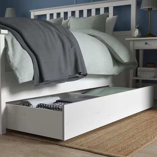 قاب تخت با 4 جعبه نگهداری ایکیا مدل HEMNES — تصویر ۲
