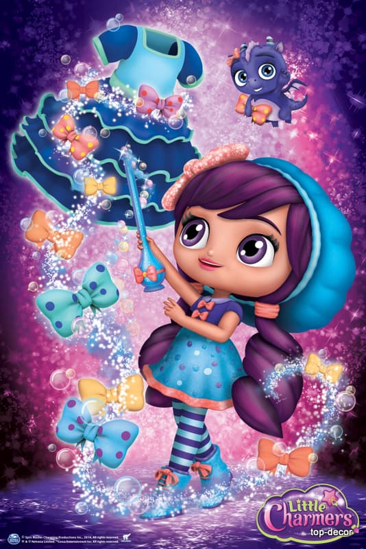 پوستر دیواری فانتزی طرح لیتل چارمرز و جادوی بنفش (Little Charmers)