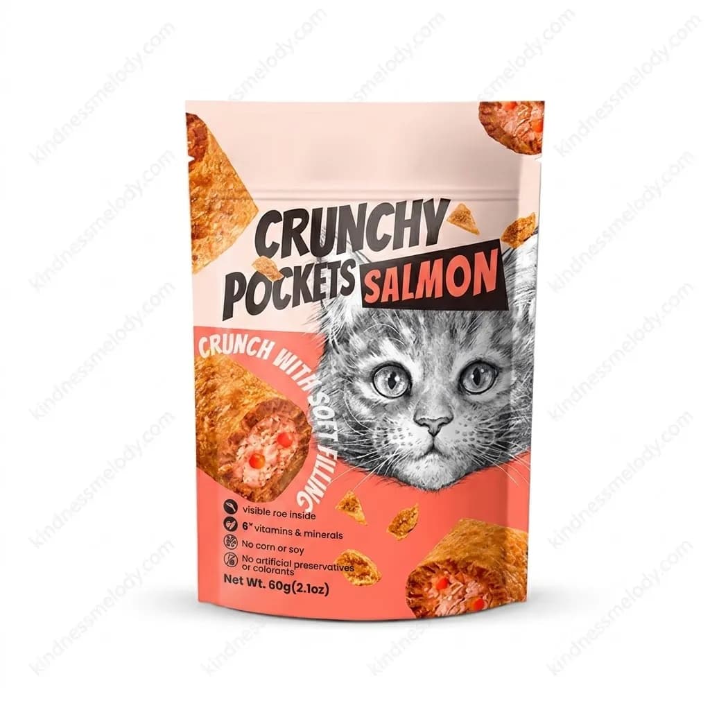 تشویقی گربه ونپی کرانچی طعم ماهی سالمون Vanpy Crunchy Cat Treats Salmon Flavor وزن 60 گرم