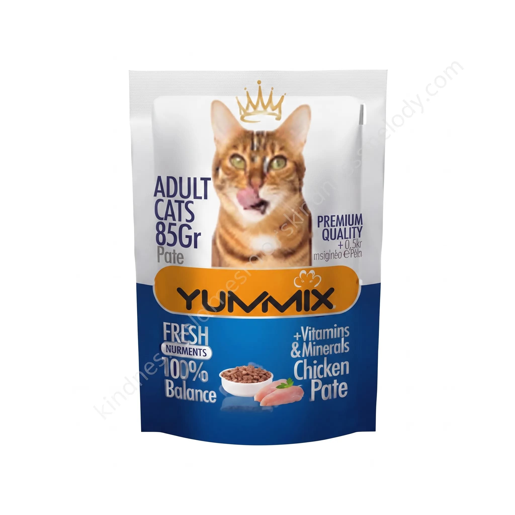 پوچ گربه بالغ یامیکس مدل پته با طعم مرغ Yumix Pate Chicken Flavor بسته 85 گرمی