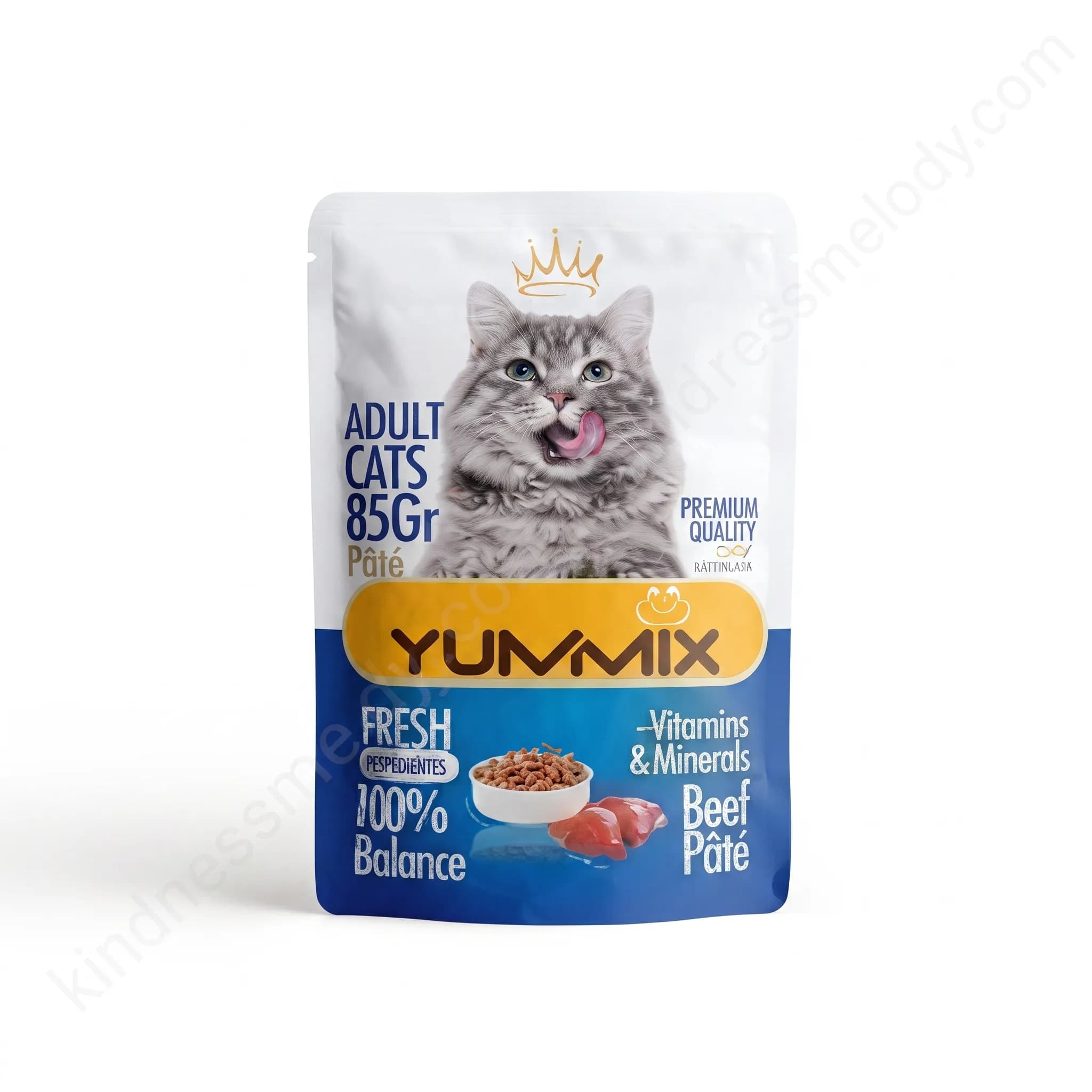 پوچ گربه بالغ یامیکس پته با طعم گوشت Yamix Cat Pate Beef 85 گرم