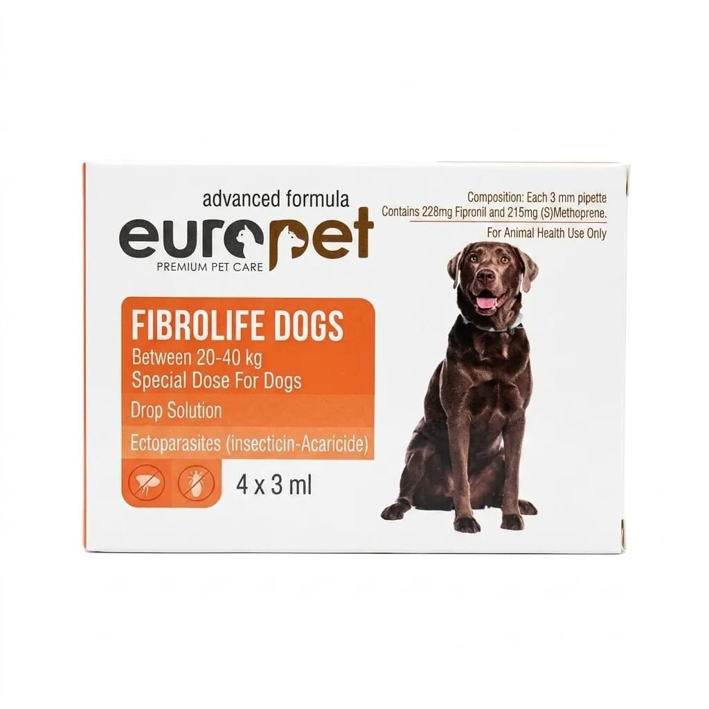 قطره ضد کک و کنه سگ های ۲۰ تا ۴۰ کیلوگرم یوروپت Europet Spot On for Dogs 20-40 kg