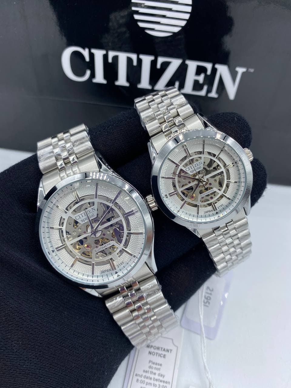 ست ساعت زنانه و مردانه اتومات سیتیزن فول استیل کیفیت عالی رنگ ثابت کد 2116954