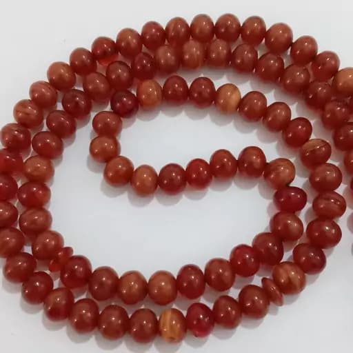 تسبیح 101دانه کهربای رنگ دارچینی، آجری رگه دار | سنگی — تصویر ۵